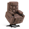 MCombo 7286 Elektrische Sta‑Op Relaxfauteuil – Grijs Stof of Bruin Microvezel