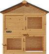 Mara Luxe Konijnenhok - 2 Verdiepingen - Variabel Plaatsbaa - Konijnenhok - Kleine dieren - Bruin - Hout - 204 x 45 x 84 cm