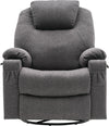 MCombo 7070 – Elektrischer Relaxsessel mit Massage, Heizung und USB – Luxuriöser Sessel aus grauem Stoff