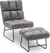 Relaxstoel met Hocker - Model 0016 - Microvezel Donkergrijs - Ergonomisch & Luxe Loungestoel