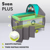 2in1 Kinderreisebett mit Wickeltisch für Kinder von 0 bis 15kg, Babybox 125x65x75cm, Schaukelfunktion, Moskitonetz, Sicherheitsschloss LockGuard, praktischer Organizer, Höhenverstellung 