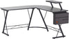 Gaming-Tisch, Computertisch, Gaming-Schreibtisch mit runder Ecke, Gaming-Tisch mit Monitorablage, 127 x 127 cm, Schwarz 