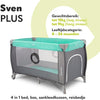2in1 Kinderreisebett mit Wickeltisch für Kinder von 0 bis 15kg, Babybox 125x65x75cm, Schaukelfunktion, Moskitonetz, Sicherheitsschloss LockGuard, praktischer Organizer, Höhenverstellung 