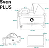 2in1 Kinderreisebett mit Wickeltisch für Kinder von 0 bis 15kg, Babybox 125x65x75cm, Schaukelfunktion, Moskitonetz, Sicherheitsschloss LockGuard, praktischer Organizer, Höhenverstellung 