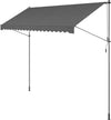 Klemluifel, balkonluifel, in hoogte verstelbaar, met handslinger, zonwering, voor balkon, terras, tuin, 400 x 120 cm, antraciet