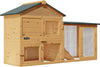 Mara Luxe Konijnenhok - 2 Verdiepingen - Variabel Plaatsbaa - Konijnenhok - Kleine dieren - Bruin - Hout - 204 x 45 x 84 cm