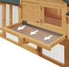 Mara Luxe Konijnenhok - 2 Verdiepingen - Variabel Plaatsbaa - Konijnenhok - Kleine dieren - Bruin - Hout - 204 x 45 x 84 cm