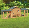 Mara Luxe Konijnenhok - 2 Verdiepingen - Variabel Plaatsbaa - Konijnenhok - Kleine dieren - Bruin - Hout - 204 x 45 x 84 cm