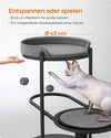 Krabpaal - modern kattenboom - metalen buizen - met kussen en platform - sisalstam - kattenspeelbal - voor kleine - grote - oude kat - klassiek zwart - 80 x 43 x 111 cm
