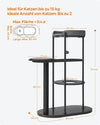 Krabpaal - modern kattenboom - metalen buizen - met kussen en platform - sisalstam - kattenspeelbal - voor kleine - grote - oude kat - klassiek zwart - 80 x 43 x 111 cm