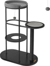 Krabpaal - modern kattenboom - metalen buizen - met kussen en platform - sisalstam - kattenspeelbal - voor kleine - grote - oude kat - klassiek zwart - 80 x 43 x 111 cm