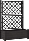 Medina Plantenbak met latwerk 100x43x142 cm PP antraciet