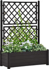 Medina Plantenbak met latwerk 100x43x142 cm PP antraciet
