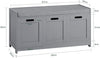 Schoenenkast - Schoenenbank met zitkussen - MDF - Grijs - 90x45x35 cm