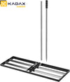MyGoodHome Professionele Gazonrakel 90x30 cm met Steel – Nivelleringshark van Metaal voor Gazononderhoud – Gazonnivelleringshark & Gazonplanner