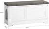 Kattenbak, Kattenkast, Kattenkennel met 2 deuropening en 3 Kommen, Houten Kattenhuis met Zij-ingang, Schoenenbank, Schoenenrek, Schoenenkruk, Hal Lage Kast met Kussen, 90x36x44cm, Wit, FSR136-W