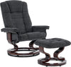 Luxuriöser Relaxsessel – Liegefunktion – mit Hocker – Kunstleder – 360 Grad – Schwarz – Fernsehsessel – 75 x 77 x 103 cm