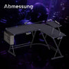 Gaming-Tisch, Computertisch, Gaming-Schreibtisch mit runder Ecke, Gaming-Tisch mit Monitorablage, 127 x 127 cm, Schwarz 