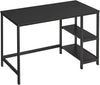 VASAGLE Bureau, computertafel, pc-tafel, bureautafel, met 2 planken aan de rechter- of linkerkant, voor kantoor, woonkamer, stalen frame, industrieel design