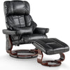 MCombo 9068 Elektrischer Massagesessel mit Hocker - Kunstleder - 360° drehbar - verstellbare Liegefunktion