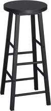 Barkruk, Bistrokruk, Barkruk, Stevig stalen frame, MDF, Zwart, Verpakking van 4