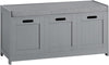 Schoenenkast - Schoenenbank met zitkussen - MDF - Grijs - 90x45x35 cm