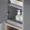 BZR147 Badkamerkast, smalle plank, badkamerkast, opbergkast voor badkamer, met 2 deuren en 2 vakken, 30 x 30 x 170 cm