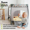2in1 Kinderreisebett mit Wickeltisch für Kinder von 0 bis 15kg, Babybox 125x65x75cm, Schaukelfunktion, Moskitonetz, Sicherheitsschloss LockGuard, praktischer Organizer, Höhenverstellung 