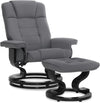 Luxuriöser Relaxsessel – Liegefunktion – mit Hocker – Kunstleder – 360 Grad – Schwarz – Fernsehsessel – 75 x 77 x 103 cm