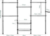 Kledingrek - Klerenrailsysteem - Opbergsysteem - Telescopisch - 2 Manden - 5 Kledingstangen - Zwart - Staal - B (209-305) x H (200-270) cm