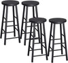 Barkruk, Bistrokruk, Barkruk, Stevig stalen frame, MDF, Zwart, Verpakking van 4