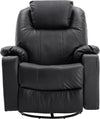 MCombo 7050 Massagesessel – Echtleder mit Heizung, Massage &amp; 360° Drehfunktion