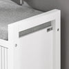 Schoenenbank Schoenenkast met Gewatteerd Kussen en 2 Deuren, Gewatteerde Bank, Opbergbank, Opbergkast met Gevoerde Zitting, voor Ingang, Entree, Hal, Slaapkamer - 91 x 30 x 50 cm, Wit