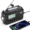 DAB/FM z baterią 5000mAh, przenośne radio solarne z latarką LED i lampką do czytania, radio budowlane DAB+ IPX4, radio awaryjne i alarm SOS, odpowiednie do wędrówek pieszych, biwakowania i na zewnątrz 
