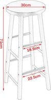 Barkruk, Bistrokruk, Barkruk, Stevig stalen frame, MDF, Zwart, Verpakking van 4