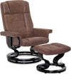 Luxuriöser Relaxsessel – Liegefunktion – mit Hocker – Kunstleder – 360 Grad – Schwarz – Fernsehsessel – 75 x 77 x 103 cm