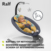Babyschommel + wieg, bediening metbehulp van een afstandsbediening, 12 Geprogrammeerde melodieën, een schommelrichting 5 Schommelsnelheden, Vergrendeling, Rugleuningverstelling Timer