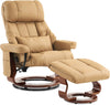 Massagestoel met kruk, 360° draaibare relaxstoel met ligfunctie, moderne tv-stoel, televisiestoel met zijvak, voor woonkamer, kunstleer