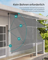 Klemluifel, balkonluifel, in hoogte verstelbaar, met handslinger, zonwering, voor balkon, terras, tuin, 400 x 120 cm, antraciet
