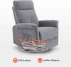 MyGoodHome Relaxfauteuil met Massage & Verwarming - Elektrische TV Stoel met 270° Draai- en Kantelfunctie (Lichtgrijs)