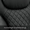 MCombo relaxfauteuil met kruk, 360° draaibare tv-fauteuil met ligfunctie, moderne tv-fauteuil voor woonkamer, synthetisch leer, 9022(zwart)