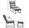 Luxe Relaxstoel met Hocker 0014 – Velvet Grijs – Ergonomisch & Comfortabel
