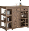 Keukeneiland - Keukenkast - Keuken Werktafel - Opbergkast – Dressoir Met 3 Planken, 2 Lades, Deur, Glashouder En Flessenhouder