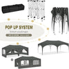 3 x 6 m Easy Up Partyzelt - Faltbare Partyzelte - Pavillon - Wasserfestes Partyzelt - Easy-Up-Mechanismus aus Metall - UV-Schutzfaktor 50+ - Partyzelt mit 6 abnehmbaren Seitenwänden