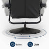 MCombo relaxfauteuil met kruk, 360° draaibare tv-fauteuil met ligfunctie, moderne tv-fauteuil voor woonkamer, synthetisch leer, 9022(zwart)