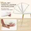 Make-uptafel met ledverlichting in 3 lichtkleuren, gestoffeerde fluwelen stoel, make-uptafel met 2 laden van massief hout, met 3D-effect, 360 graden draaibare spiegel, wit + goud,