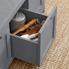 Schoenenkast - Schoenenbank met zitkussen - MDF - Grijs - 90x45x35 cm