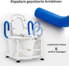 MCombo M212W Elektrische opstahulp, toiletbrilverhoging met armleuningen, toiletlift, toiletframe voor senioren in de badkamer, 145 kg belastbaar, metaal, wit