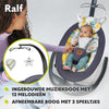 Babyschommel + wieg, bediening metbehulp van een afstandsbediening, 12 Geprogrammeerde melodieën, een schommelrichting 5 Schommelsnelheden, Vergrendeling, Rugleuningverstelling Timer