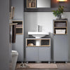 BZR147 Badkamerkast, smalle plank, badkamerkast, opbergkast voor badkamer, met 2 deuren en 2 vakken, 30 x 30 x 170 cm